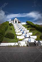White Chapel Church in the sun - Azores Portugal