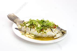 Lemon steamed snapper fish