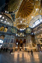Interior of Hagia Sophia museum in Istanbul.