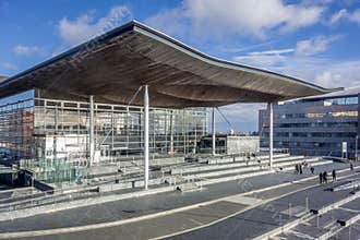 Welsh Assembly Building at Cardiff Bay, UK