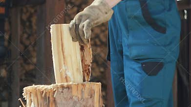 Man Preparing House for Winter