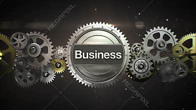 Connecting Gear wheels, and make keyword, 'BUSINESS' (included alpha)