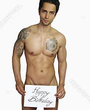 happy birthday - handsome man naked