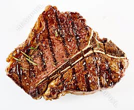 Juicy thick grilled T-bone beef steak