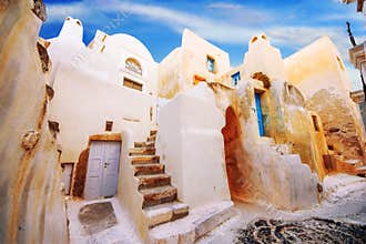 The old part of Emporio village, Santorini