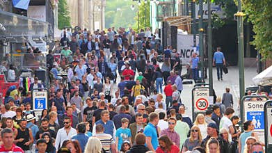 OSLO - NORWAY, AUGUST 2015: karl johans gate street view