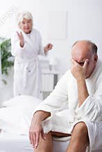 Retired couple having conflict