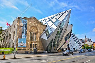 Royal Ontario Museum in a sunny day in Toronto