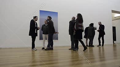 People in art gallery