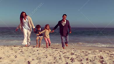 Happy family having fun