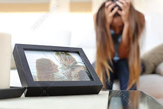 Sad wife or girlfriend after a breakup