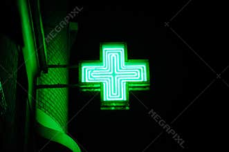 Neon green cross
