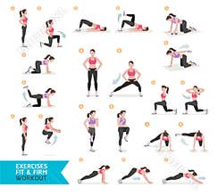 Woman workout fitness, aerobic and exercises.