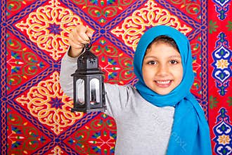 Happy Young Muslim girl celebrating Ramadan