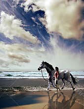 Walking on the beach