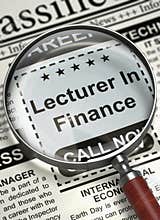 We're Hiring Lecturer In Finance. 3D.