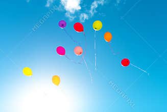 Many colorful baloons.