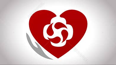 Abstract heart treatment symbol