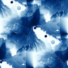 Water pattern colorful sea waves blue abstract watercolor paint seamless texture hand painted background art