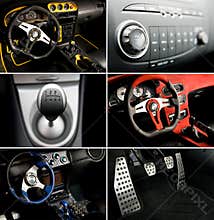 Sport car interior collage