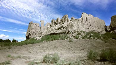 Fortress Kyzylkala Red Town on the Silk Road ancient Khorezm, in the Kyzylkum desert in Uzbekistan