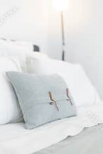 House decoration details grey pillow