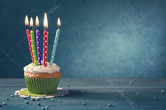 Cupcake with candles