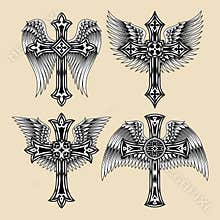 Winged Cross Set