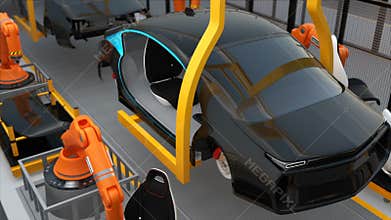 Electric car seat assembly line