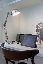 House decoration details tablet with lamp
