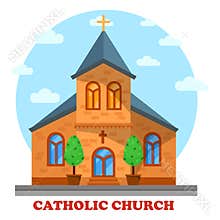 Religion catholic or christian church facade