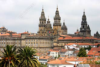 View upon Santiago de Compostela and her cathedral