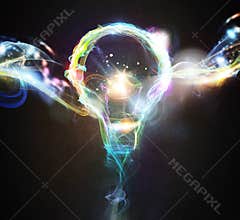 Colourful lighting bulb