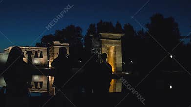 Hyperlapse at Debod Egyptian Temple in Madrid, Spain