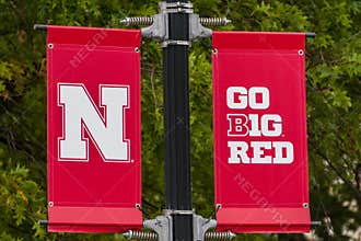 University of Nebraska Logo and Flag