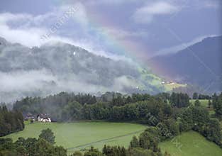 Rainbow over Austrian Alps