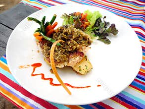 Bali cafe fish dish