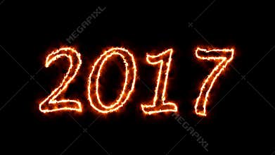 4K VID - happy new year 2017 - fire