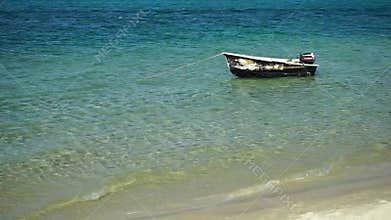 Anchored Fishing Boat