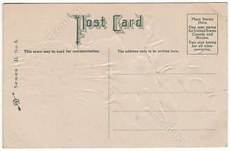 Victorian 1910 Post Card Back Green Font