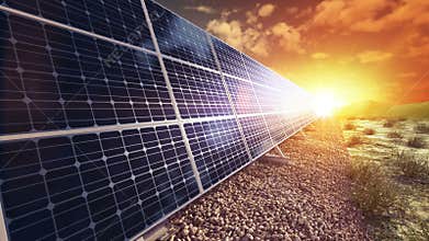 Grow up building solar panel generating energy close