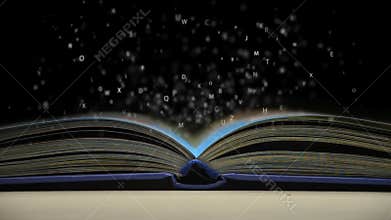 Letters flying out of an open book