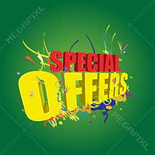 Special offers 3D on green background