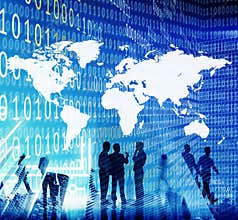 Binary Code Cartography Business People Concept