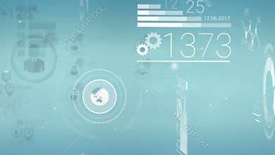 Clear Blue Corporate Background With Abstract Elements Of Infographics
