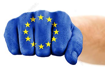 Fist with european union flag