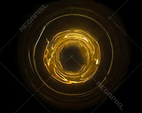 Abstract fire ball with ring.Technology power source concept.