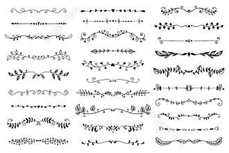Vector collection of hand drawn borders in sketch style