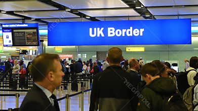 Airport Border Control at Heathrow in the UK