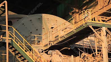 Ball Mill inside of a copper processing industry.